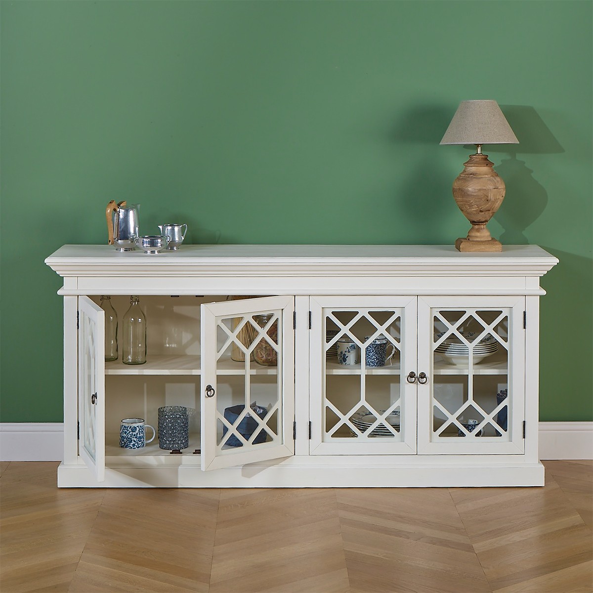 Buffet style classique en pin, 4 portes STELLA, ROBIN DES BOIS