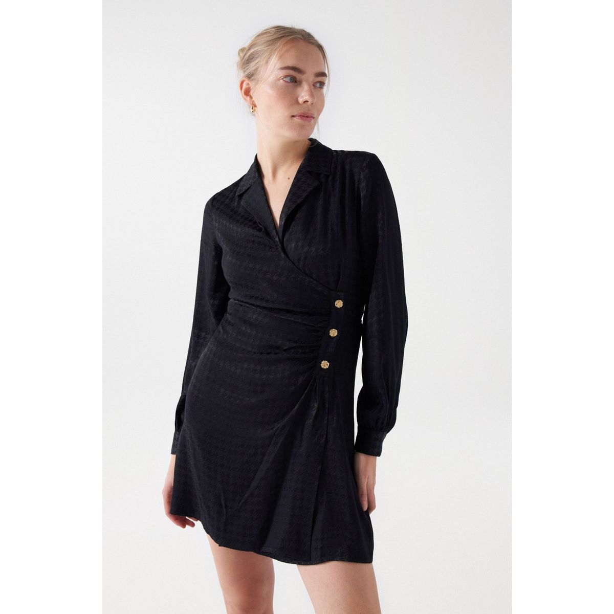 Robe satin e avec motif noir Salsa Jeans La Redoute