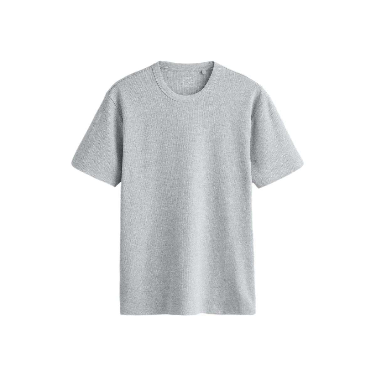 T-shirt côtelé à col rond et manches courtes, NEXT