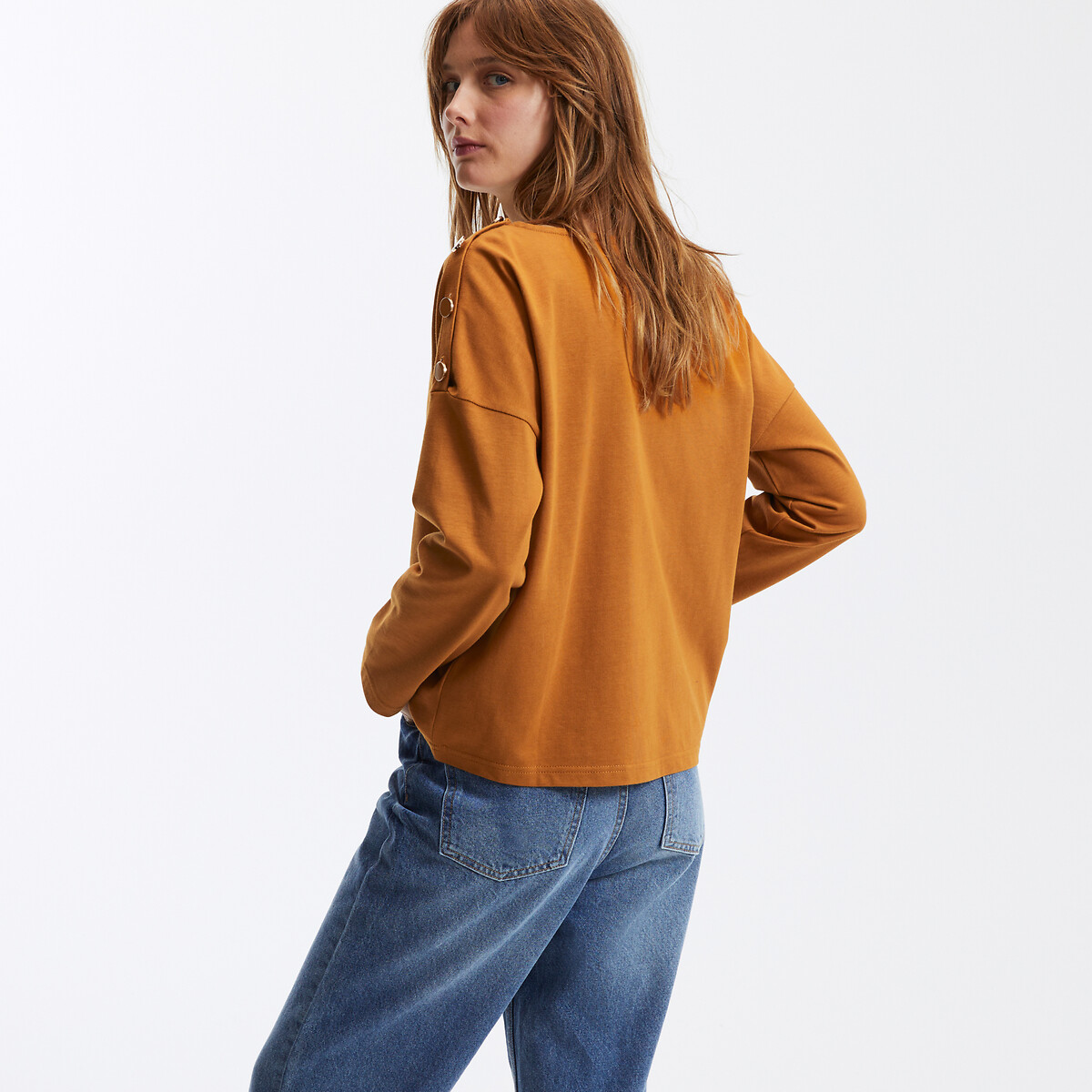 Camisola com decote a barco volume loose signature aimie La Redoute Collections La Redoute