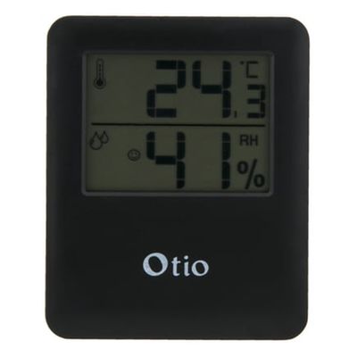 Thermomètre / hygromètre intérieur magnétique noir coloris unique Otio