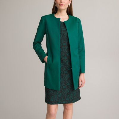 Long Straight Fit Jacket in Cotton Mix ANNE WEYBURN