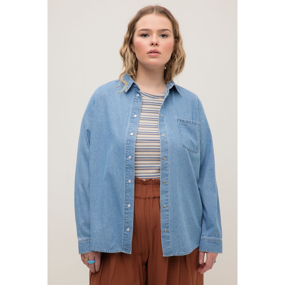 Chemise en store jean bleu clair