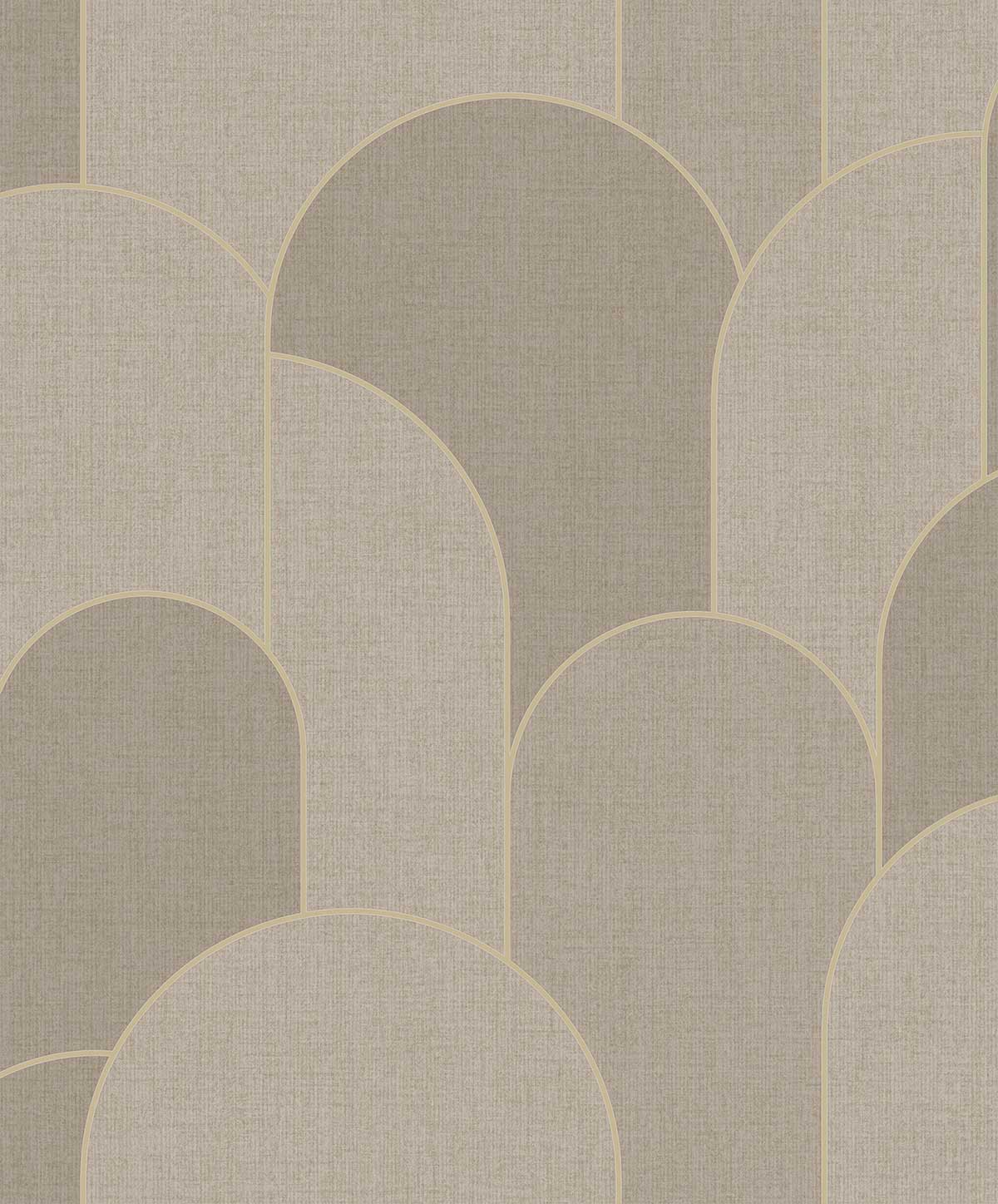 Papier peint arches art déco taupe doré élégant, HEXOA