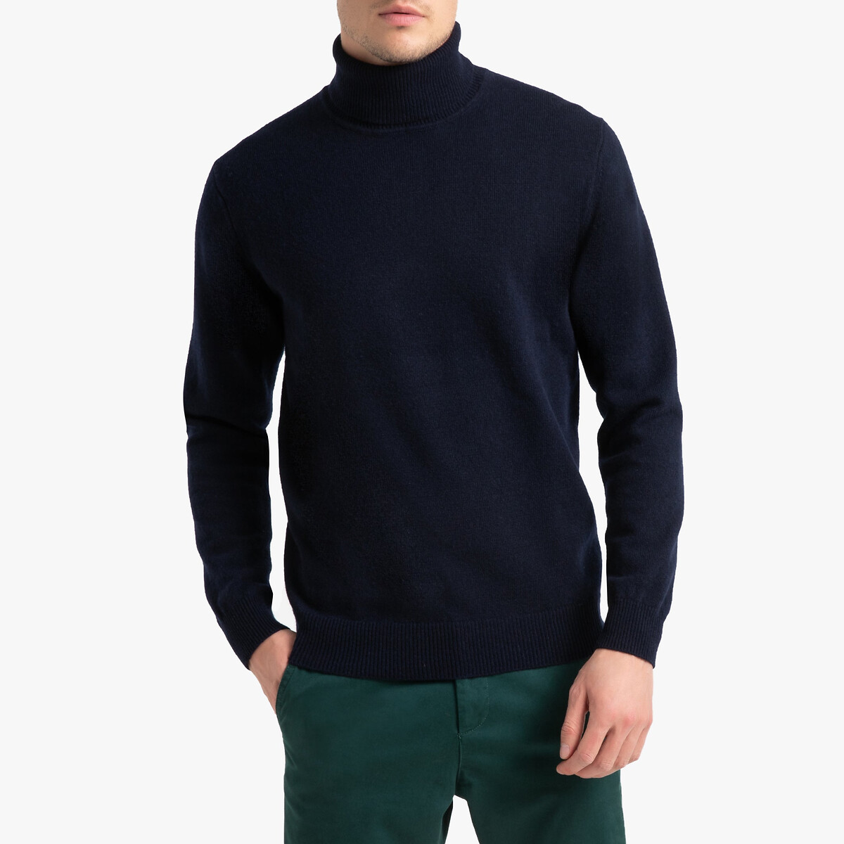 Wool roll neck jumper/sweater with long