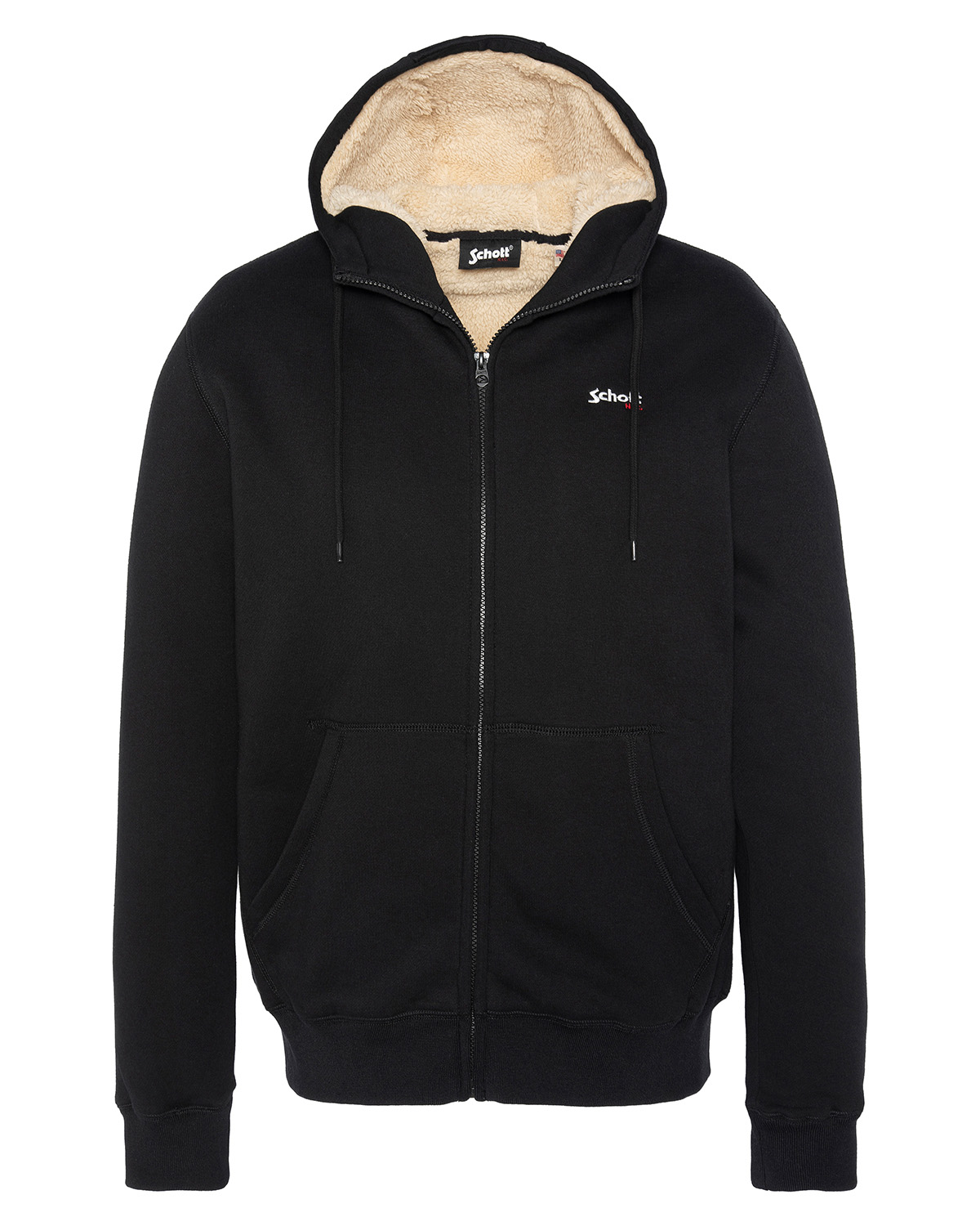 Sweatshirt zippé à capuche, SCHOTT