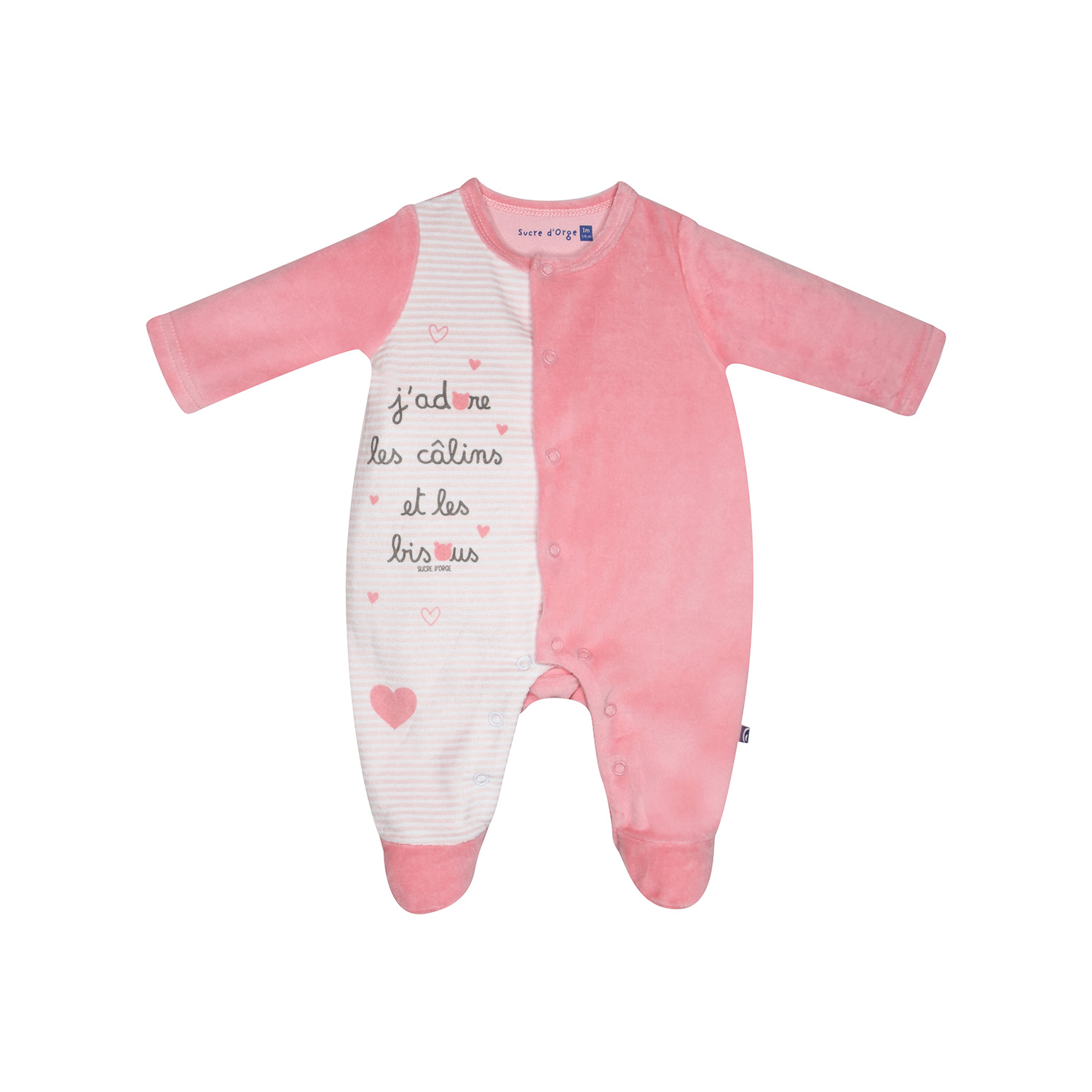Dors bien inaya velours rase ouverture devant naissance, SUCRE D'ORGE
