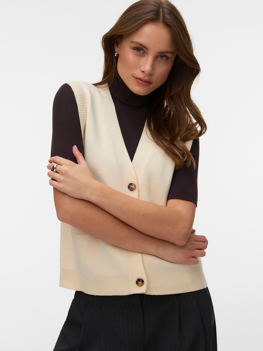 Gilet sans manches col V, VERO MODA
