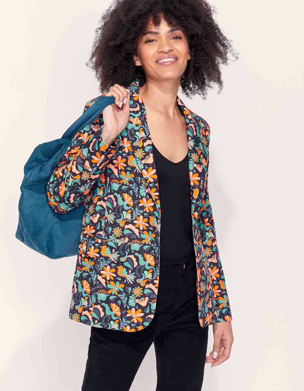 Veste blazer imprimee velours lisse etawa La Fiancee La Redoute