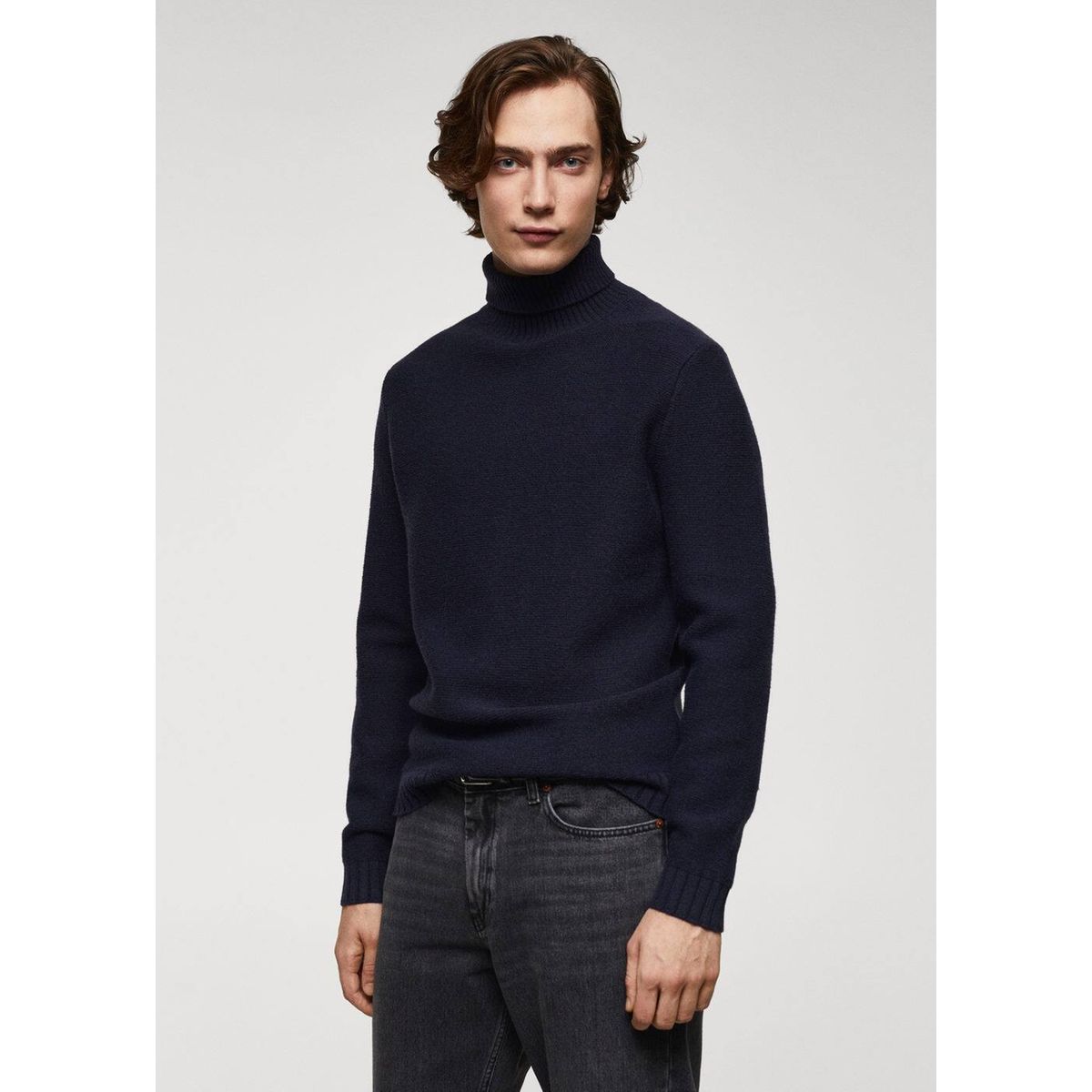 Pull col sale roulé homme mango