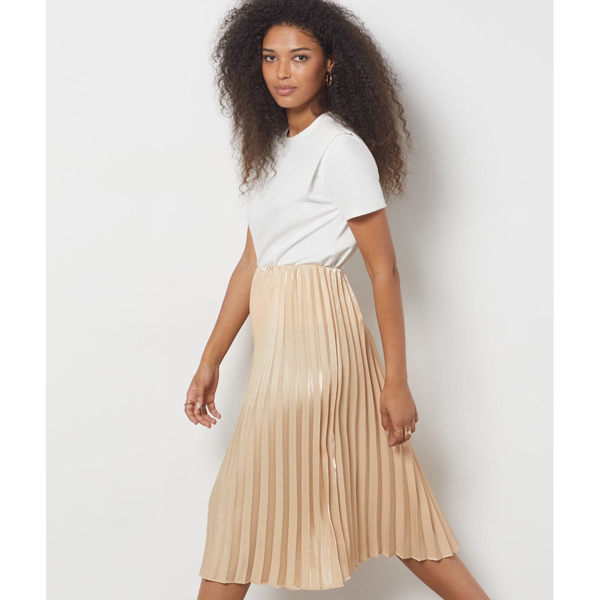 Jupe discount dorée femme