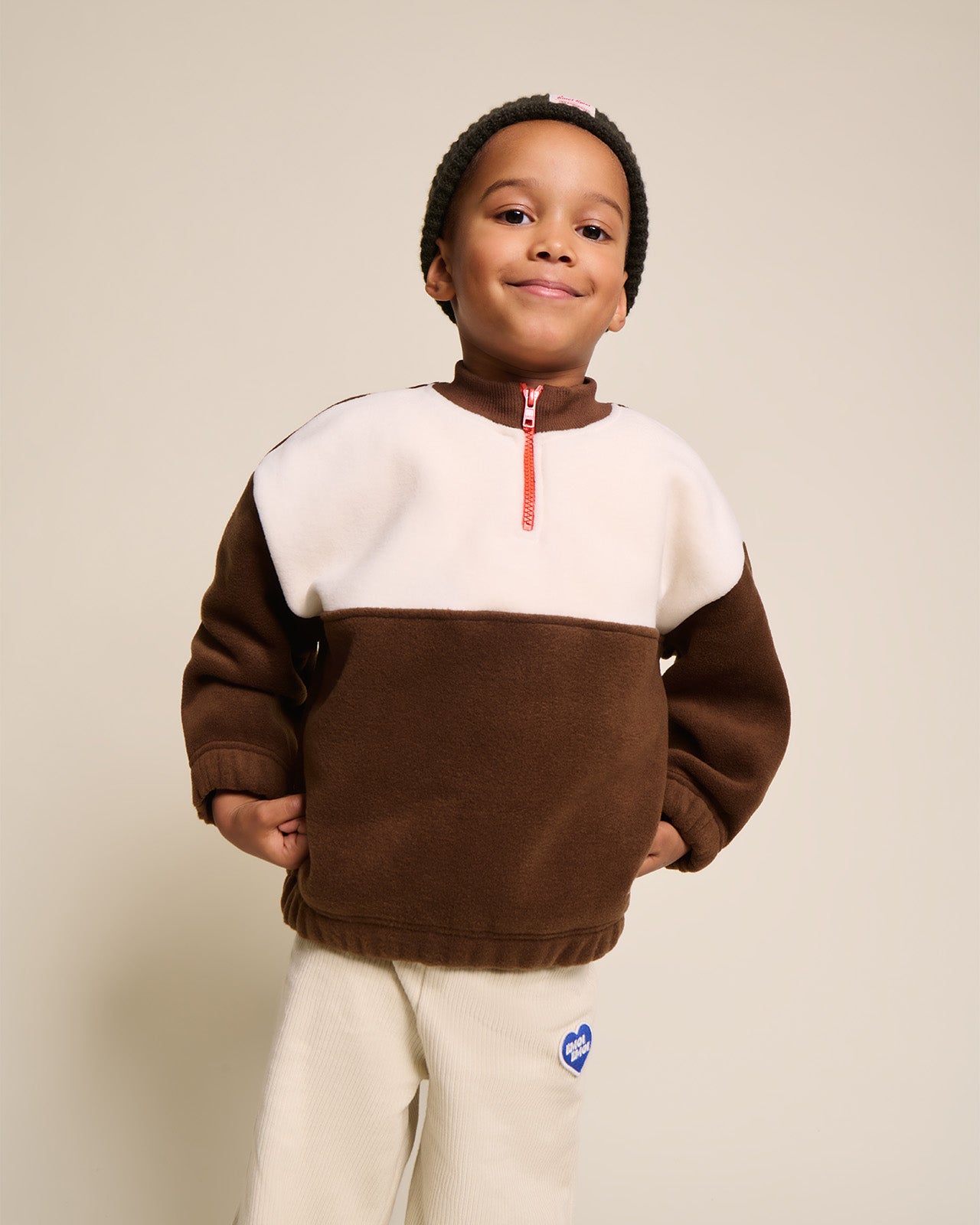 Sweat bicolore en polaire recyclée, POLAIRE ZIPPÉE, EMOI EMOI