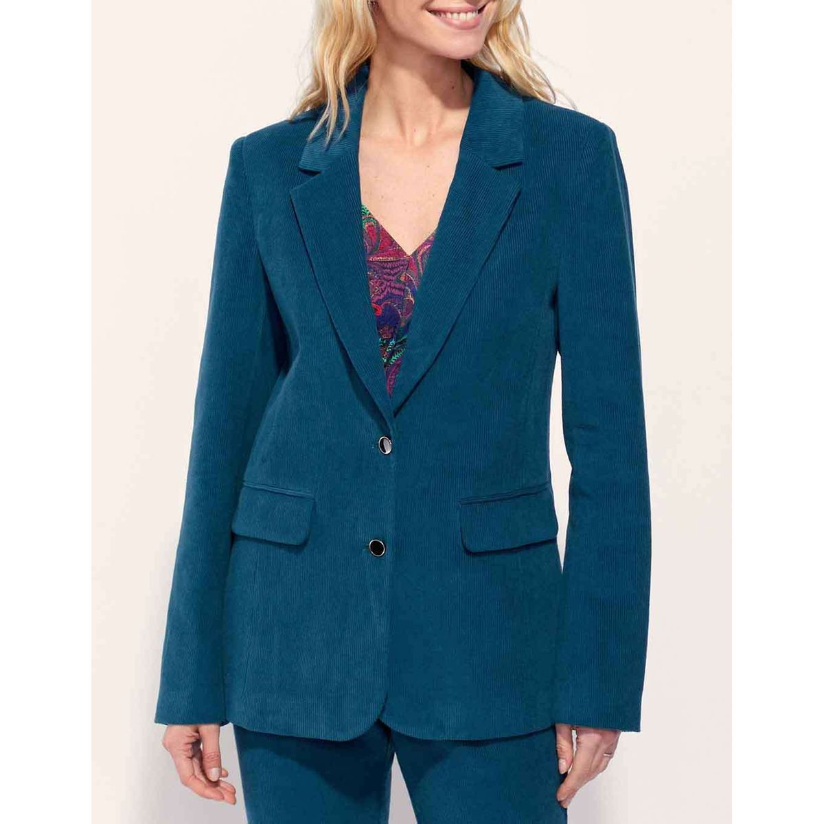 Blazer velours femme bleu nuit best sale