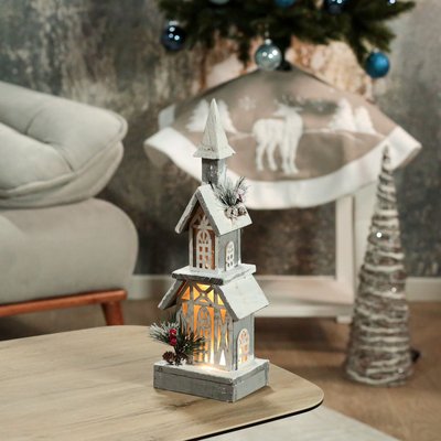 Décoration de Noël à poser, maison illuminée avec leds PIER IMPORT