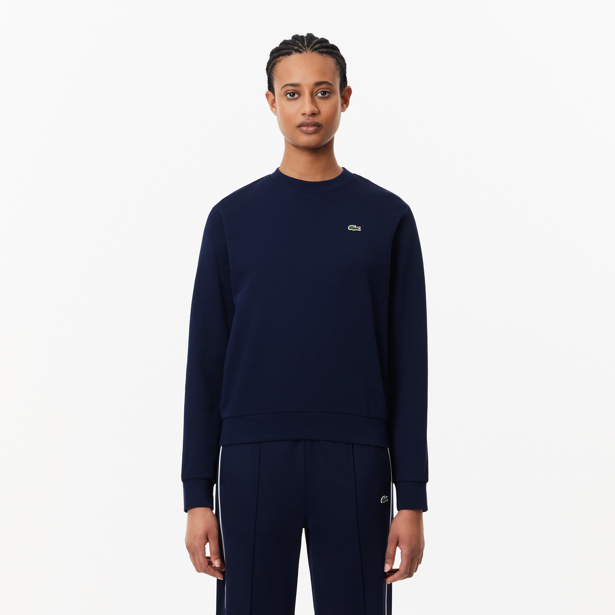 Sweatshirt col rond relaxed fit molleton, LACOSTE