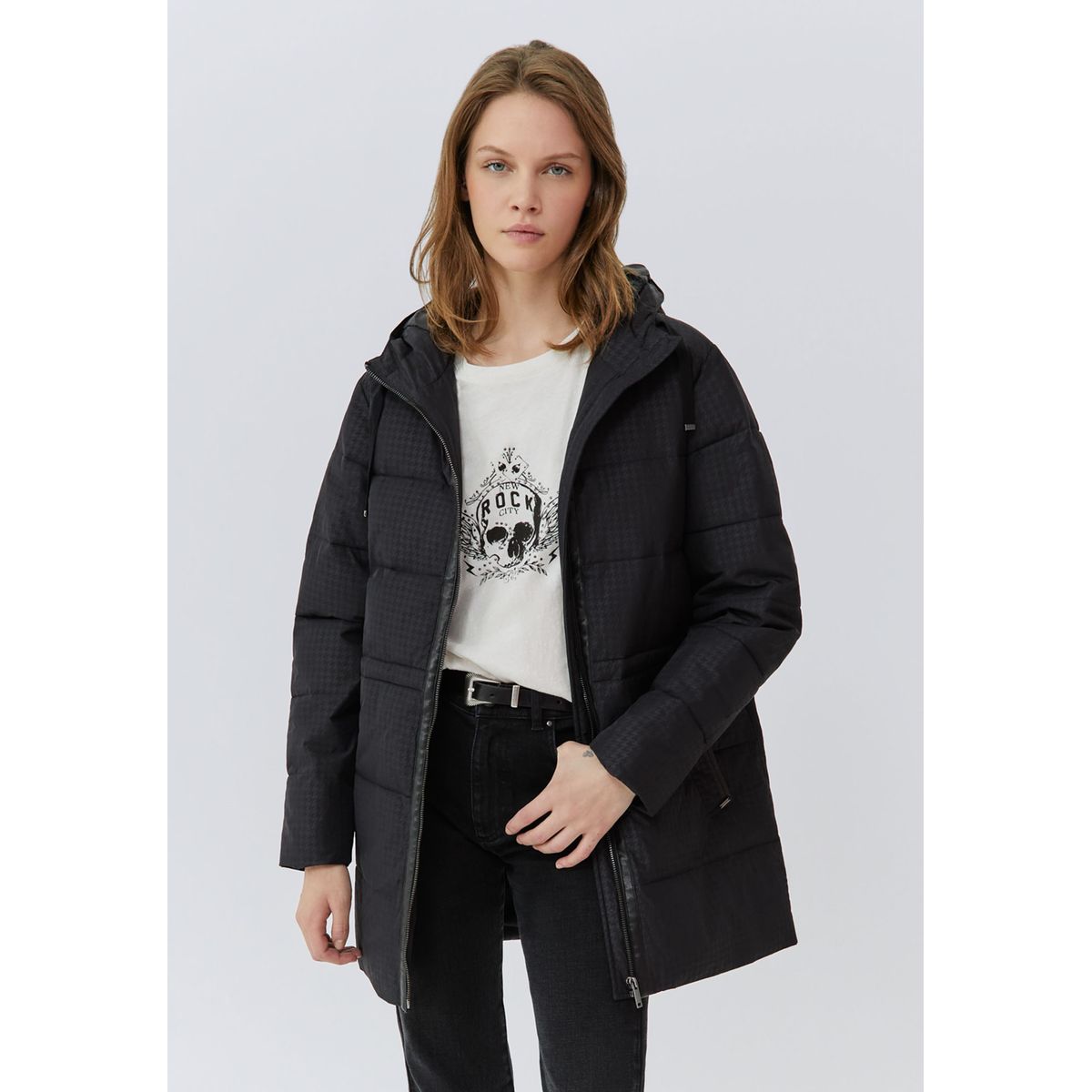 Manteau noir ikks femme outlet