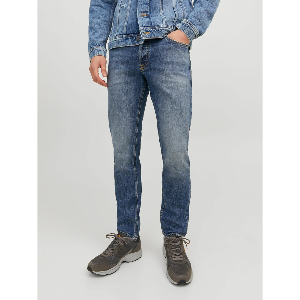 Slim fit jeans in mid rise, denim blue, Jack & Jones | La Redoute