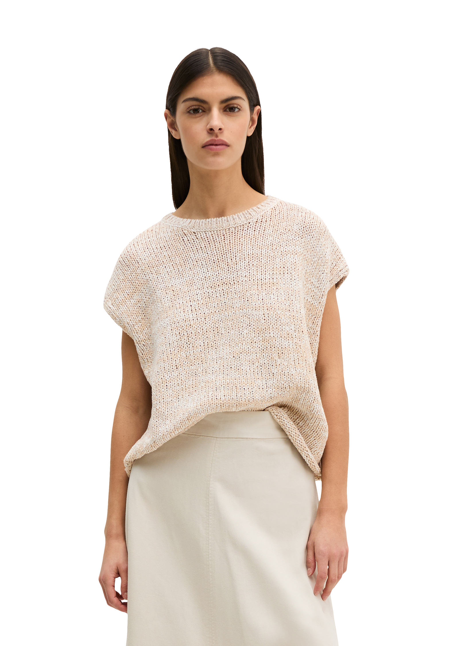 Jupe évasée à mi-mollet en mélange de coton bio, de lyocell et de lin, MARC O'POLO