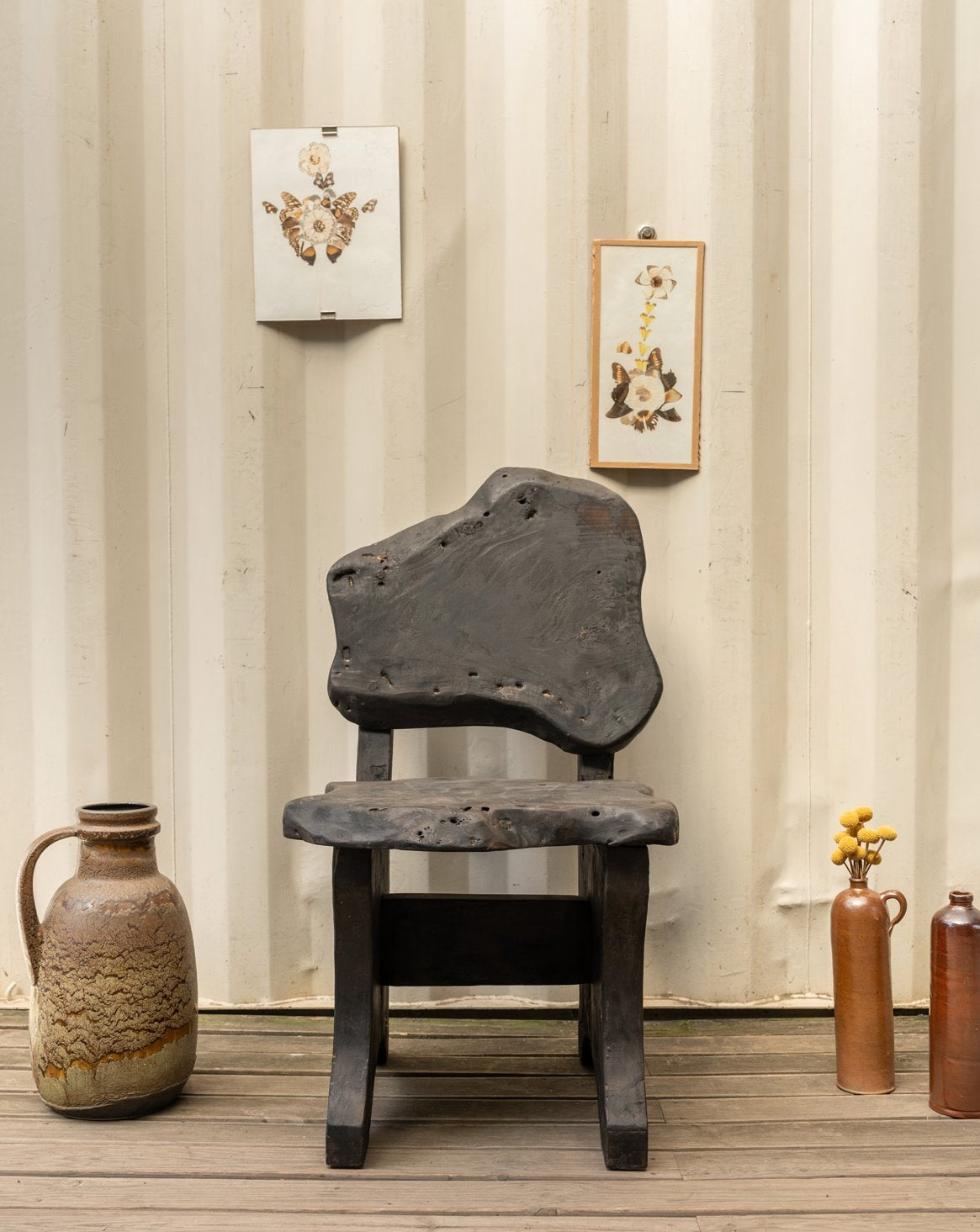 Chaise en bois noir Claude N°1518 - Bon état, DEBONGOUT