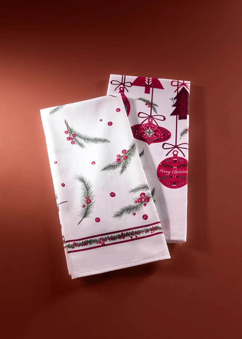 Torchon de cuisine 100 % coton à imprimé motif de Noël, MANGO HOME
