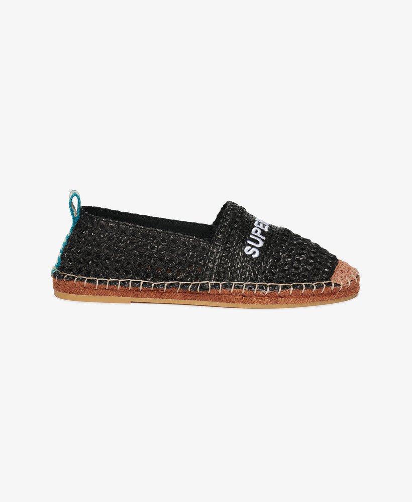 Espadrille en raphia brodée, SUPERDRY