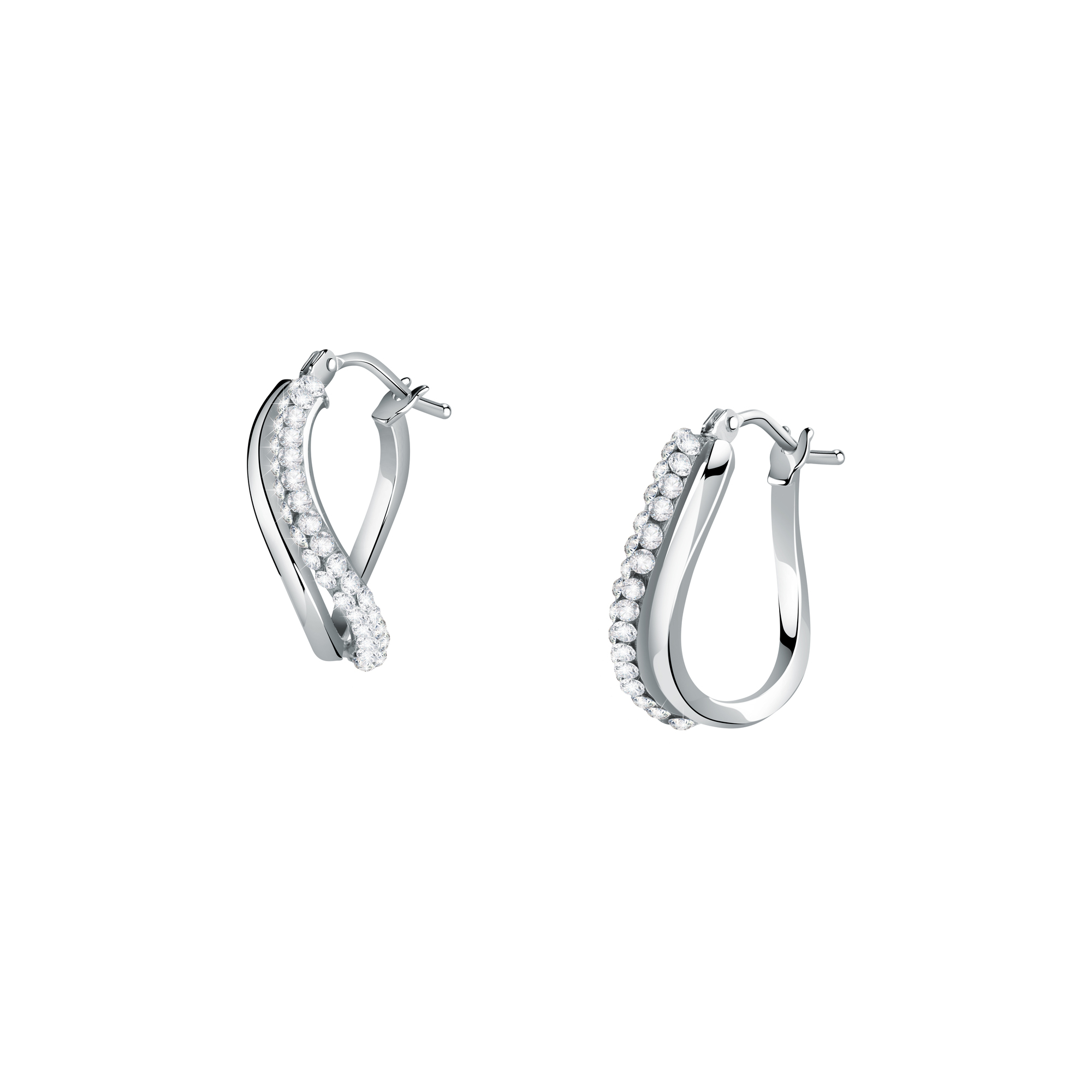 Boucles d'oreilles en or 375 CRYSTAL HOOPS, BLUESPIRIT