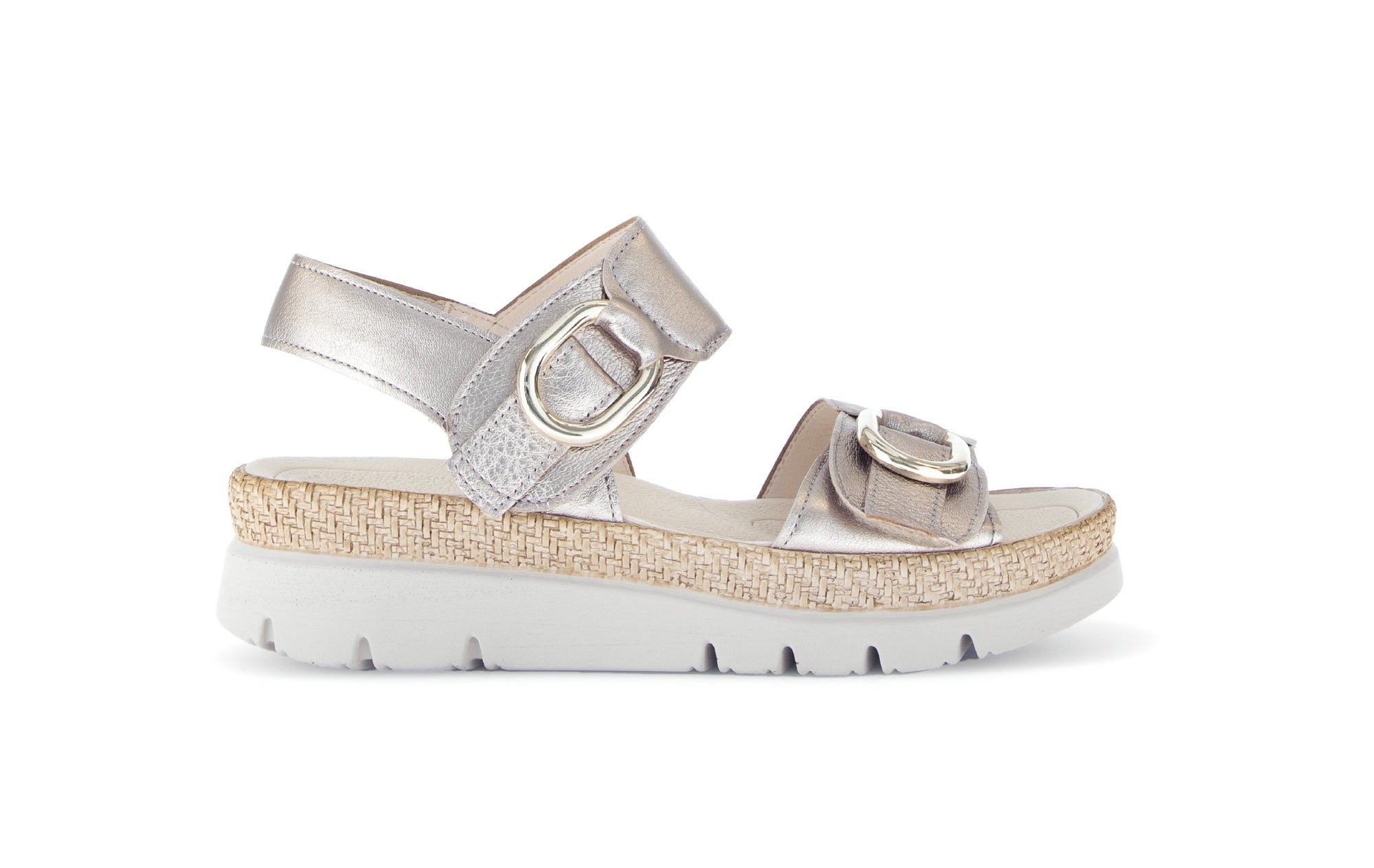 Sandales en cuir à talon compensé, GABOR