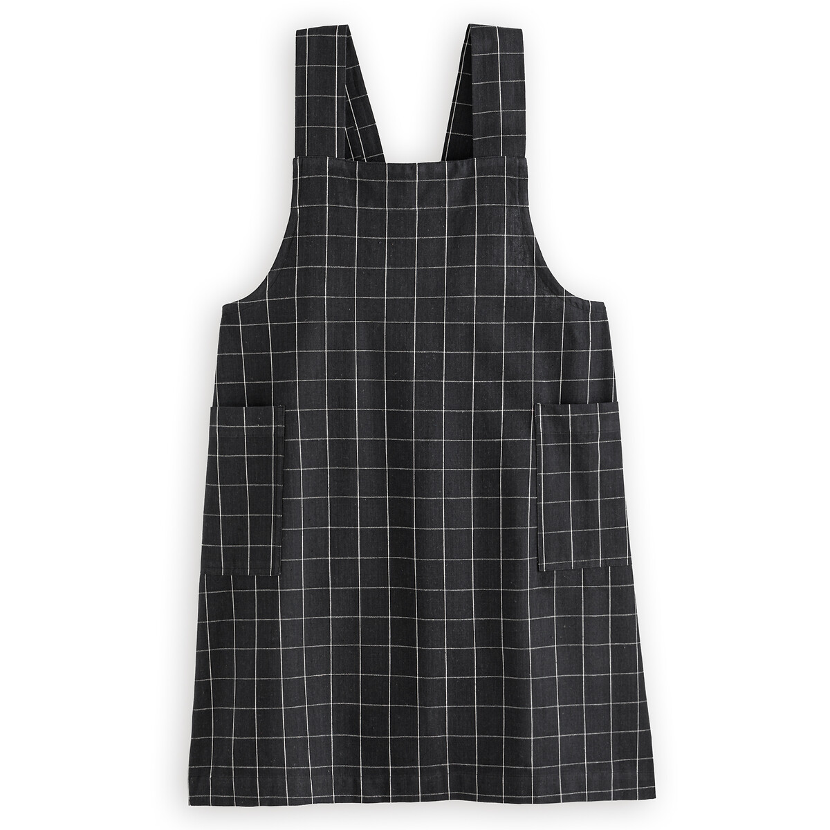 Tissala Checked Cotton and Linen Japanese Apron