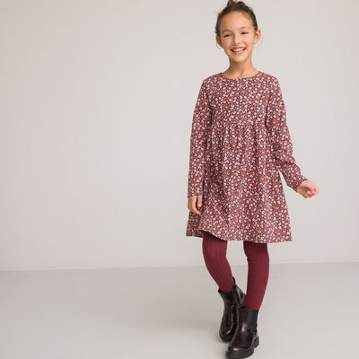 Printed Cotton Reversible Dress with Long Sleeves LA REDOUTE COLLECTIONS