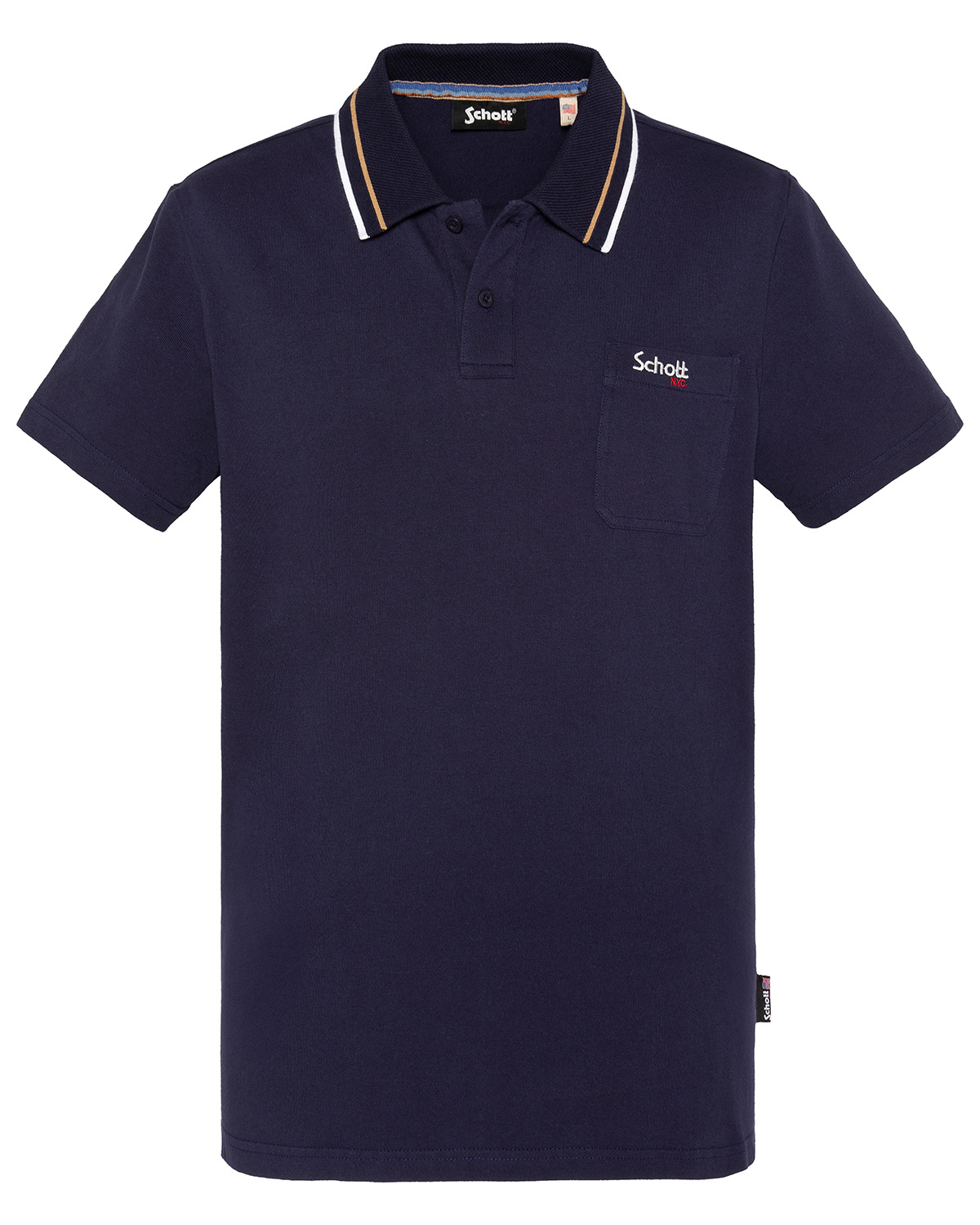 Polo rétro en coton piqué, SCHOTT