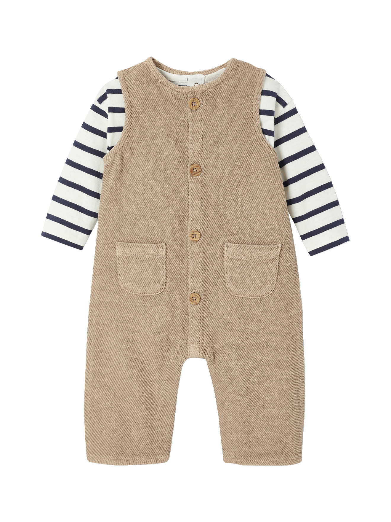 Ensemble T-shirt + combinaison rayé, VERTBAUDET