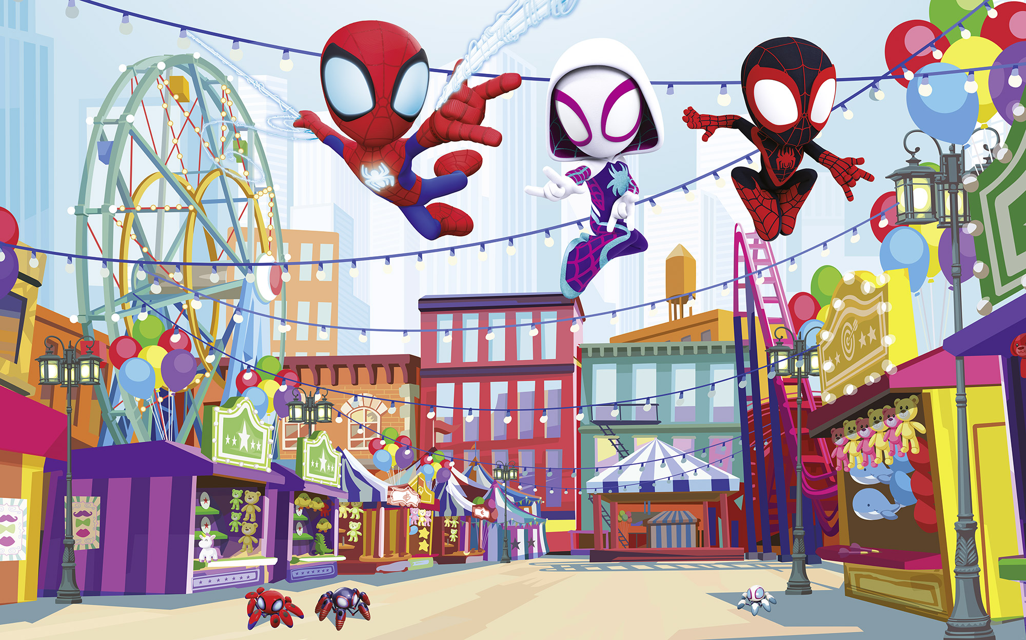 Papier peint Komar - Marvel Spidey And His Amazing Friends Theme Park - 400 x 250 cm, HEXOA