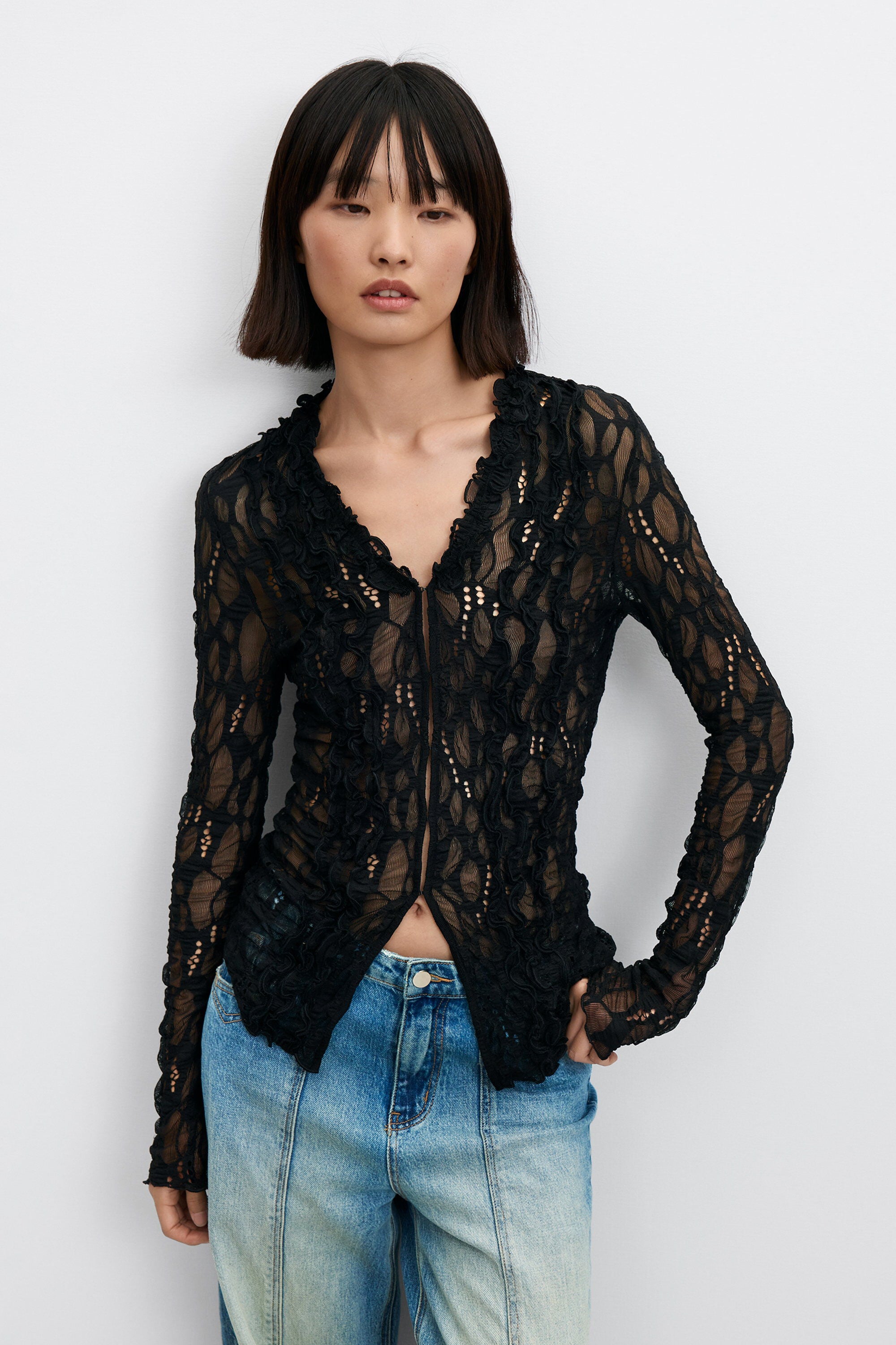 T-shirt à manches longues en tulle, DESIGUAL