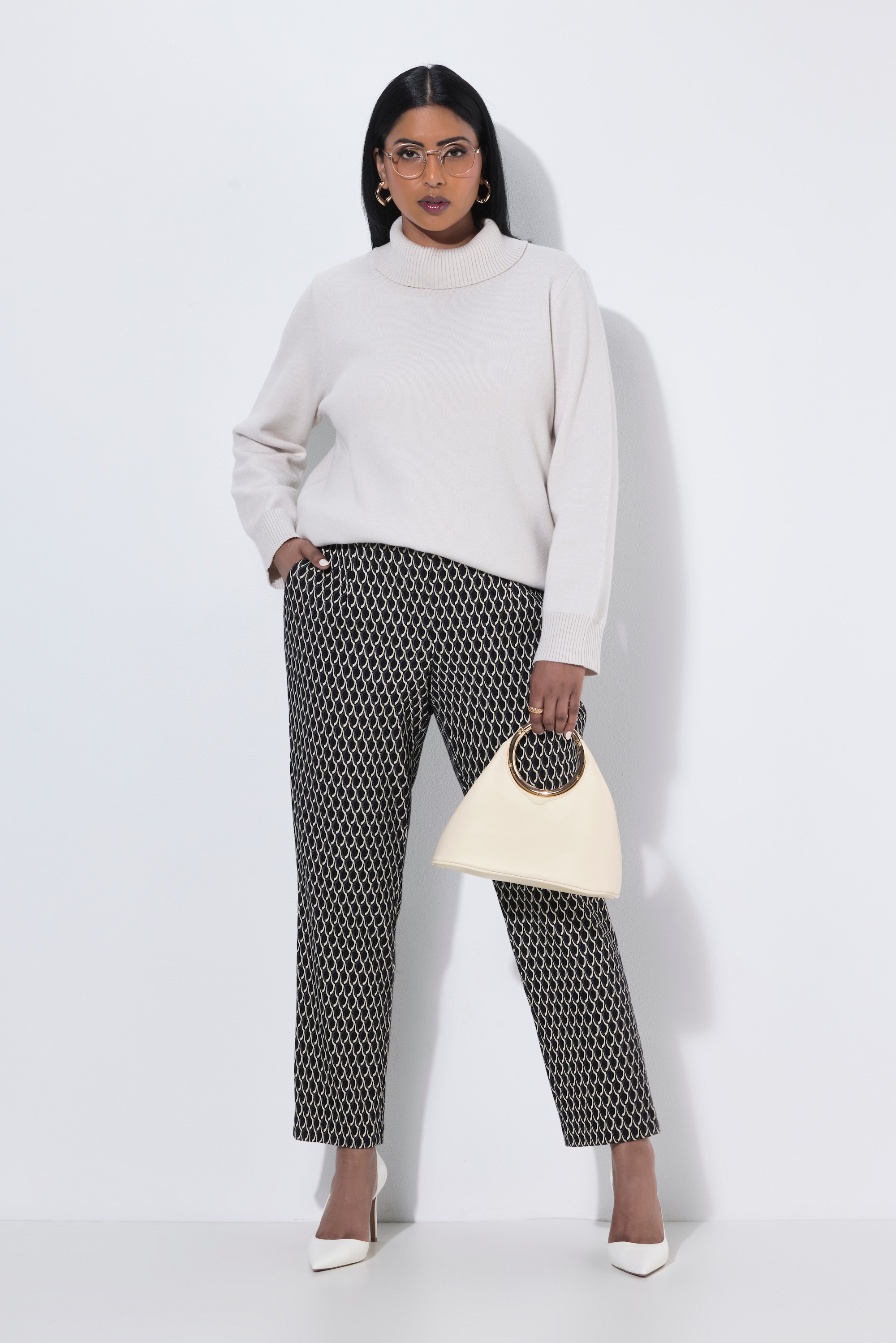 Pantalon Jacquard motif graphique, ULLA POPKEN