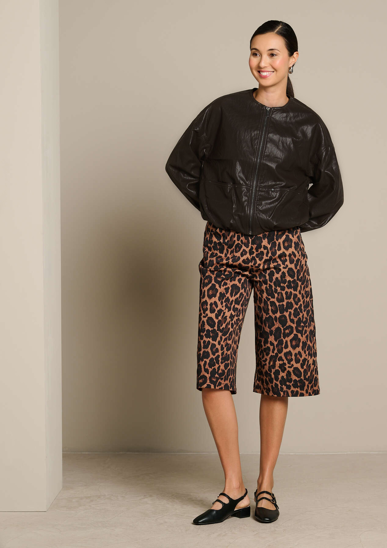 Bomber effet cuir zippé, LOLALIZA