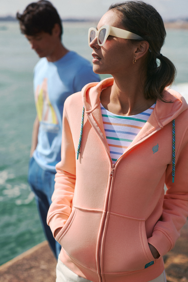 Sweat zippé sérigraphié en ROUTE DU RHUM, ARMOR-LUX
