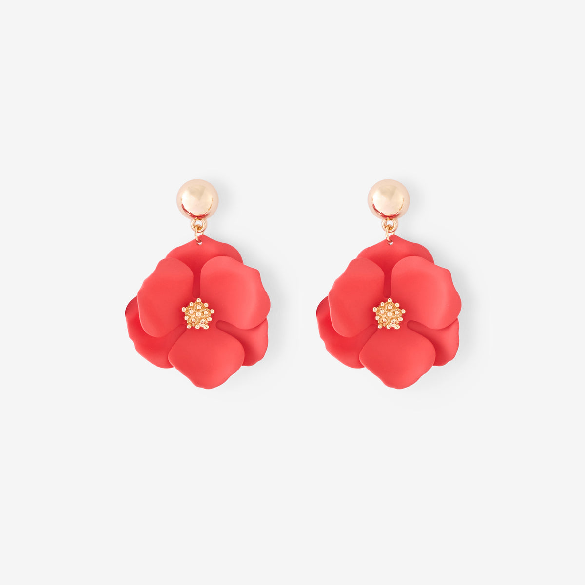 Boucles d'oreilles pétales rouges, BALABOOSTE