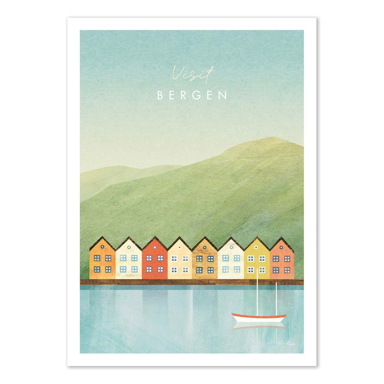 Affiche d'art - Visit Bergen - Henry Rivers, WALL EDITIONS