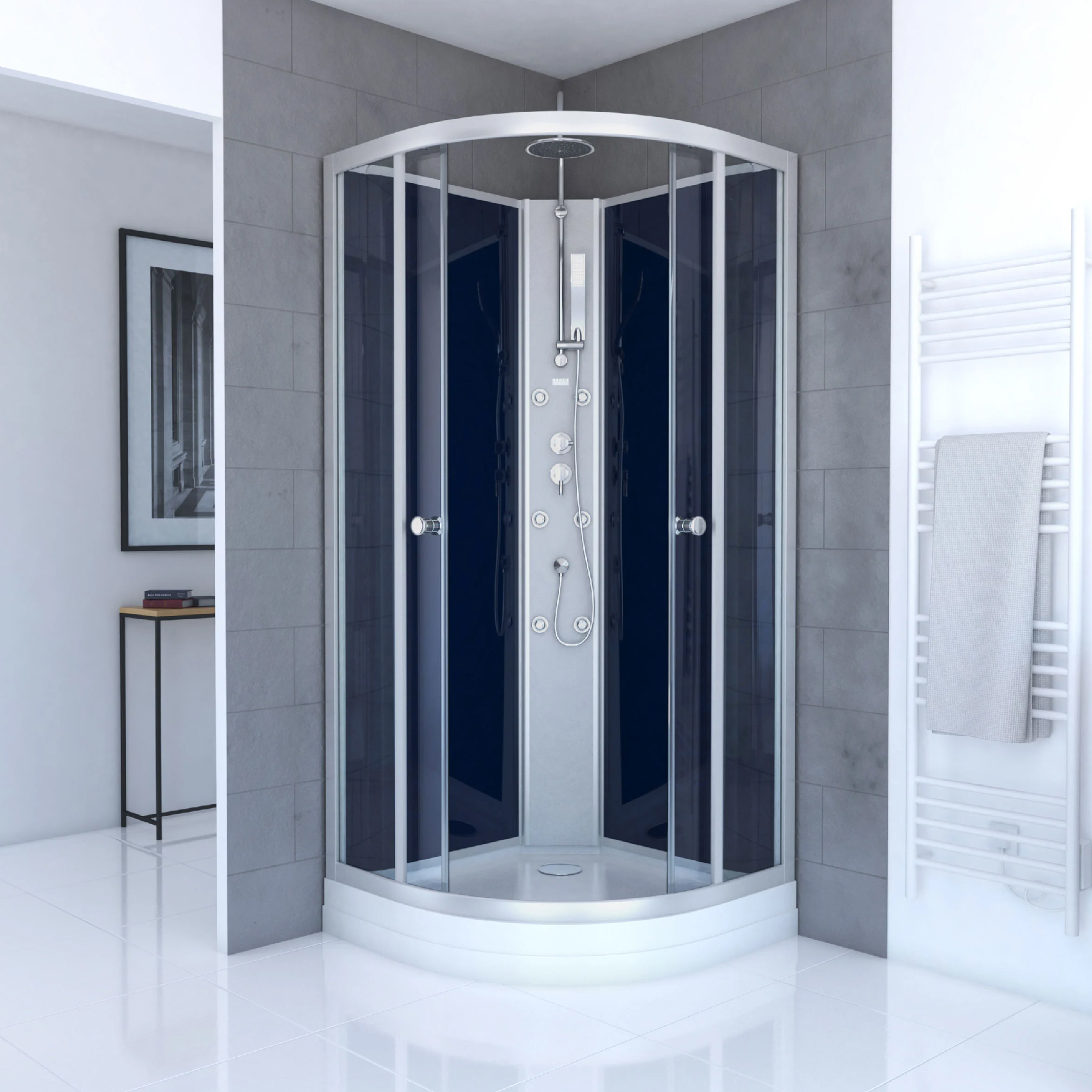 Cabine de douche avec système d'hydromassage, HOME MAISON