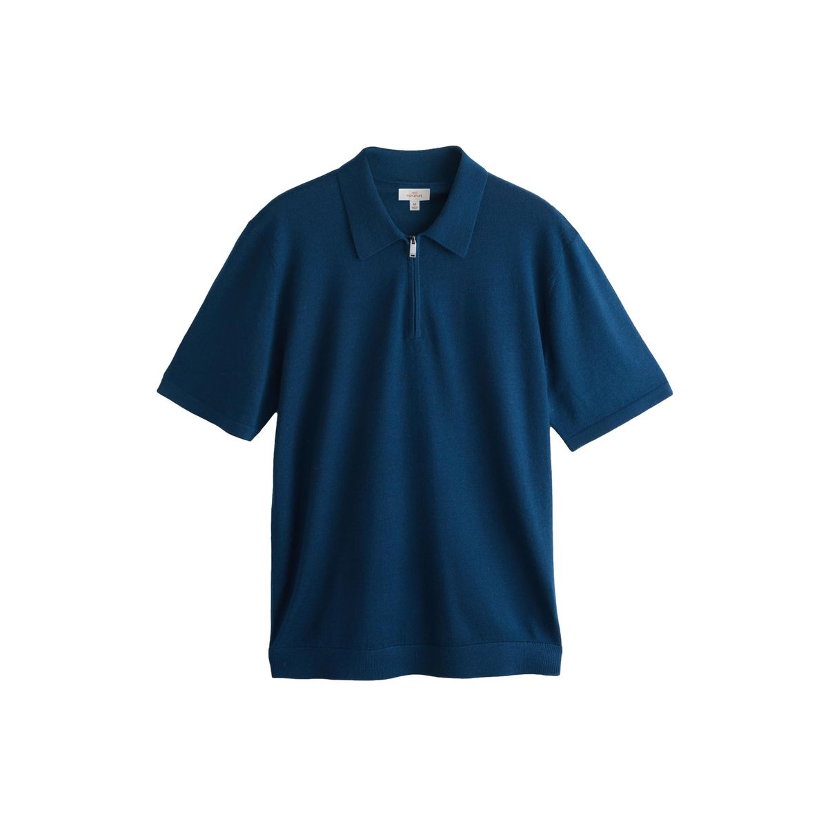 Polo à col zippé en mérinos signature, NEXT