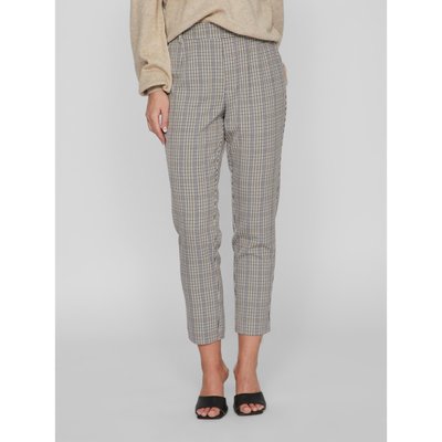 Checked Slim Fit Trousers with High Waist VILA