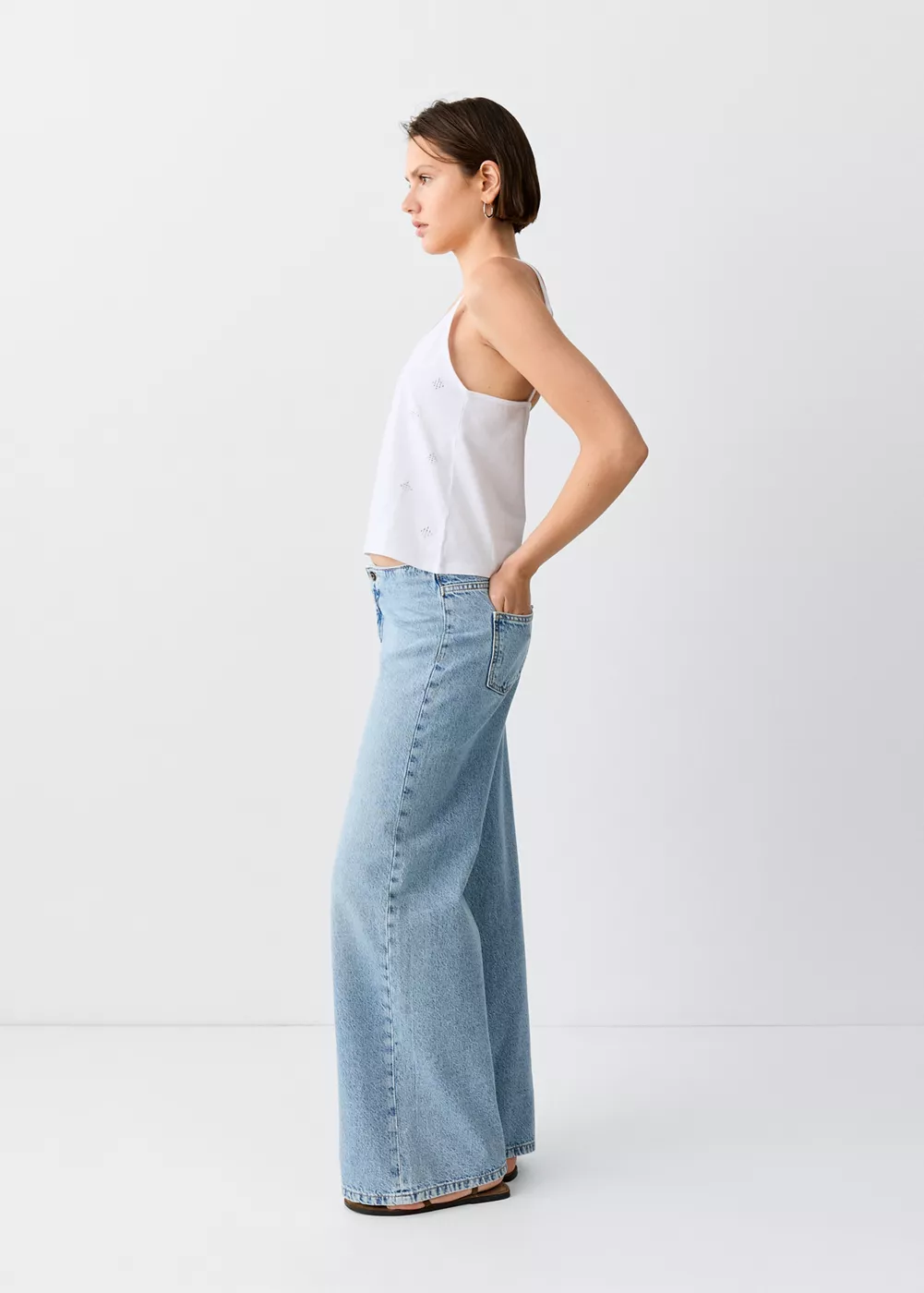 Jean low waist wide leg, MANGO TEEN
