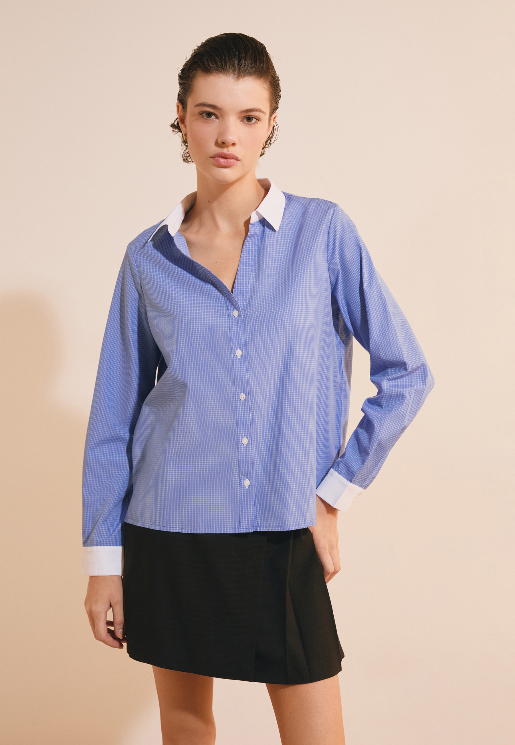 Chemise à petits carreaux et col contrasté CABANA CRX, ETAM