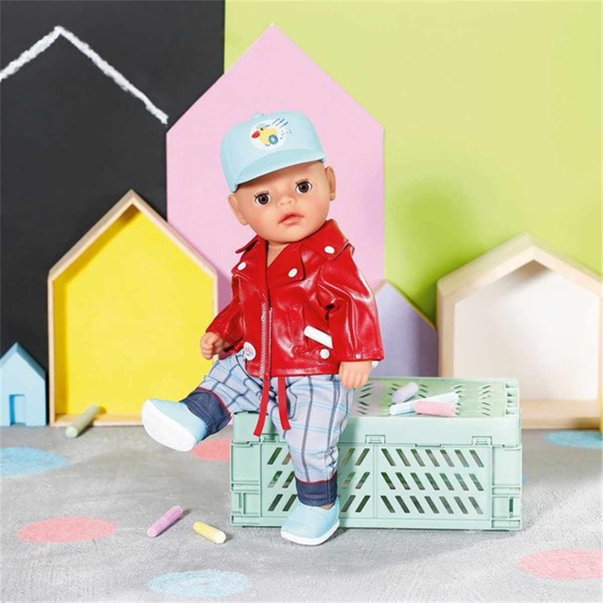 Festfun Vêtement De Poupée 36cm - Salopette Licorne Avec Chapeau Pour Poupon 36-43cm, Tenue Mignonne Et Colorée (Poupée Non Incluse)