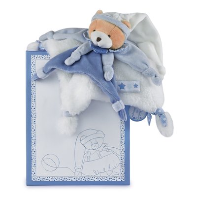 Teddybär-Schmusetuch Petit Chou, 27 cm, blau DOUDOU ET COMPAGNIE