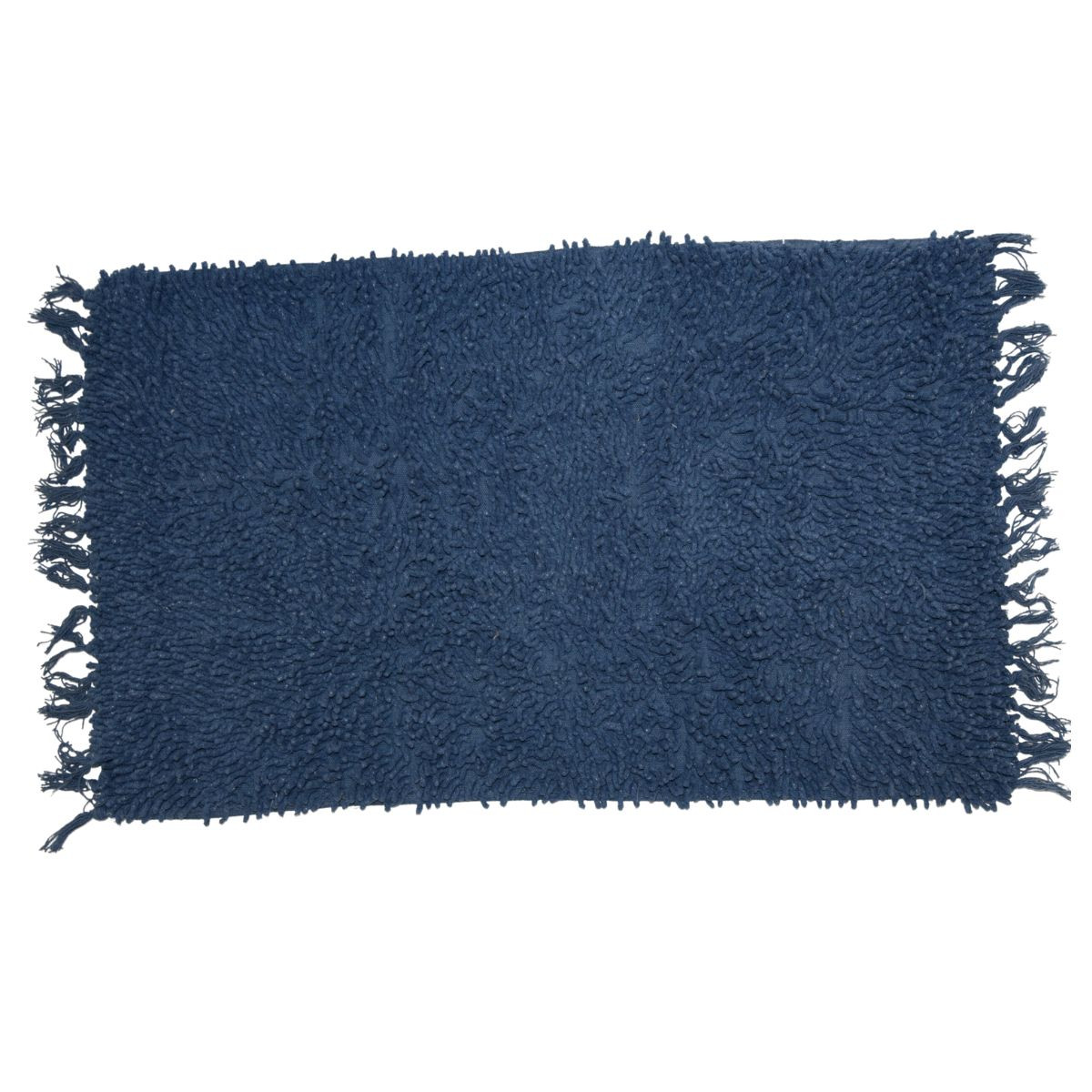Tapis de bain en coton uni à franges SHAGGY, GUY LEVASSEUR