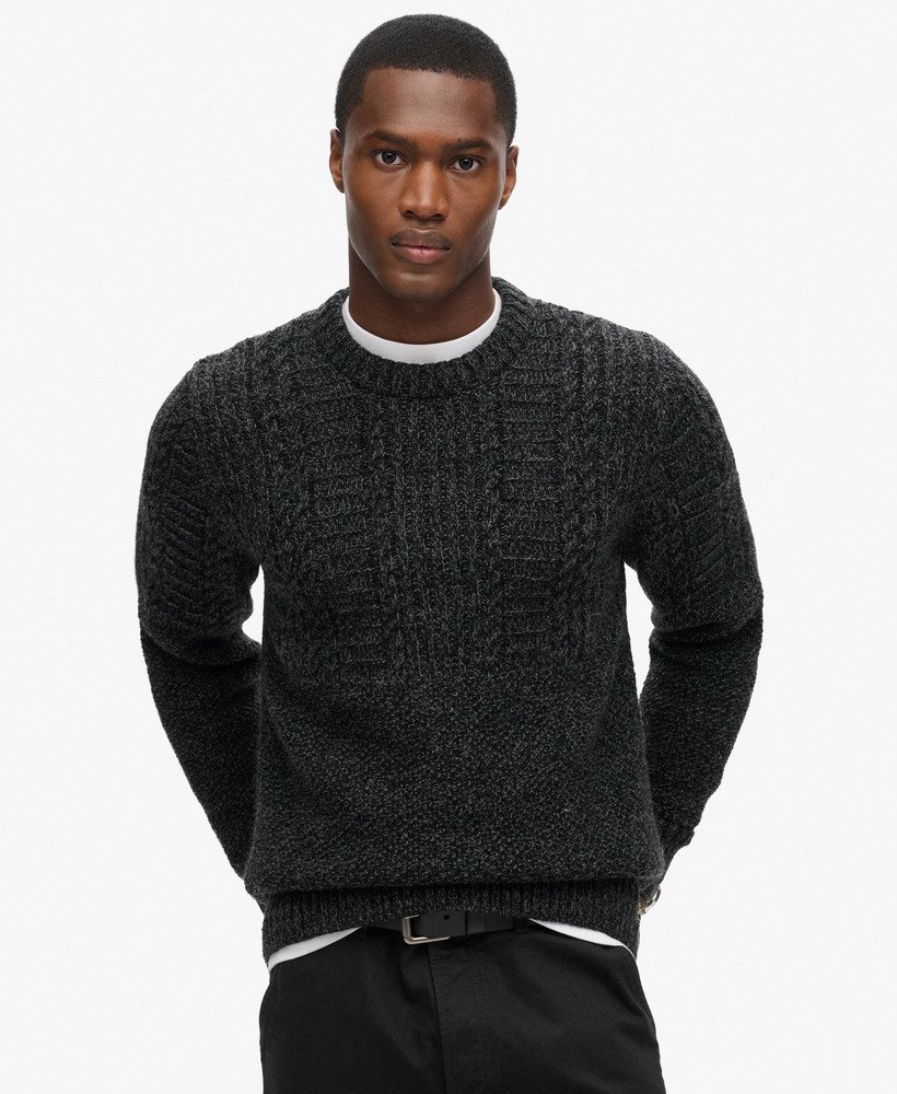 Pull en maille torsadée Jacob, SUPERDRY