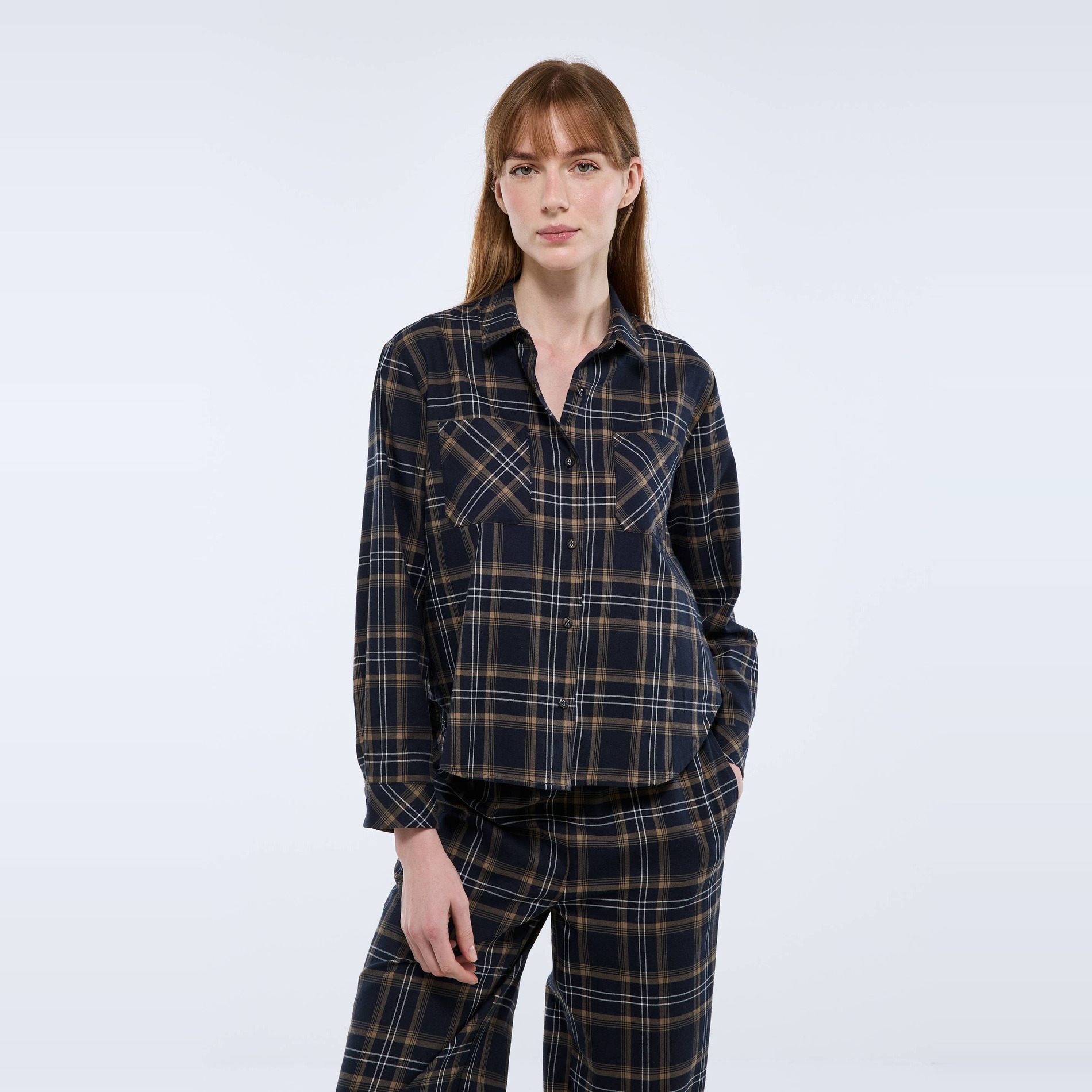 Chemise de pyjama à carreaux, MONOPRIX