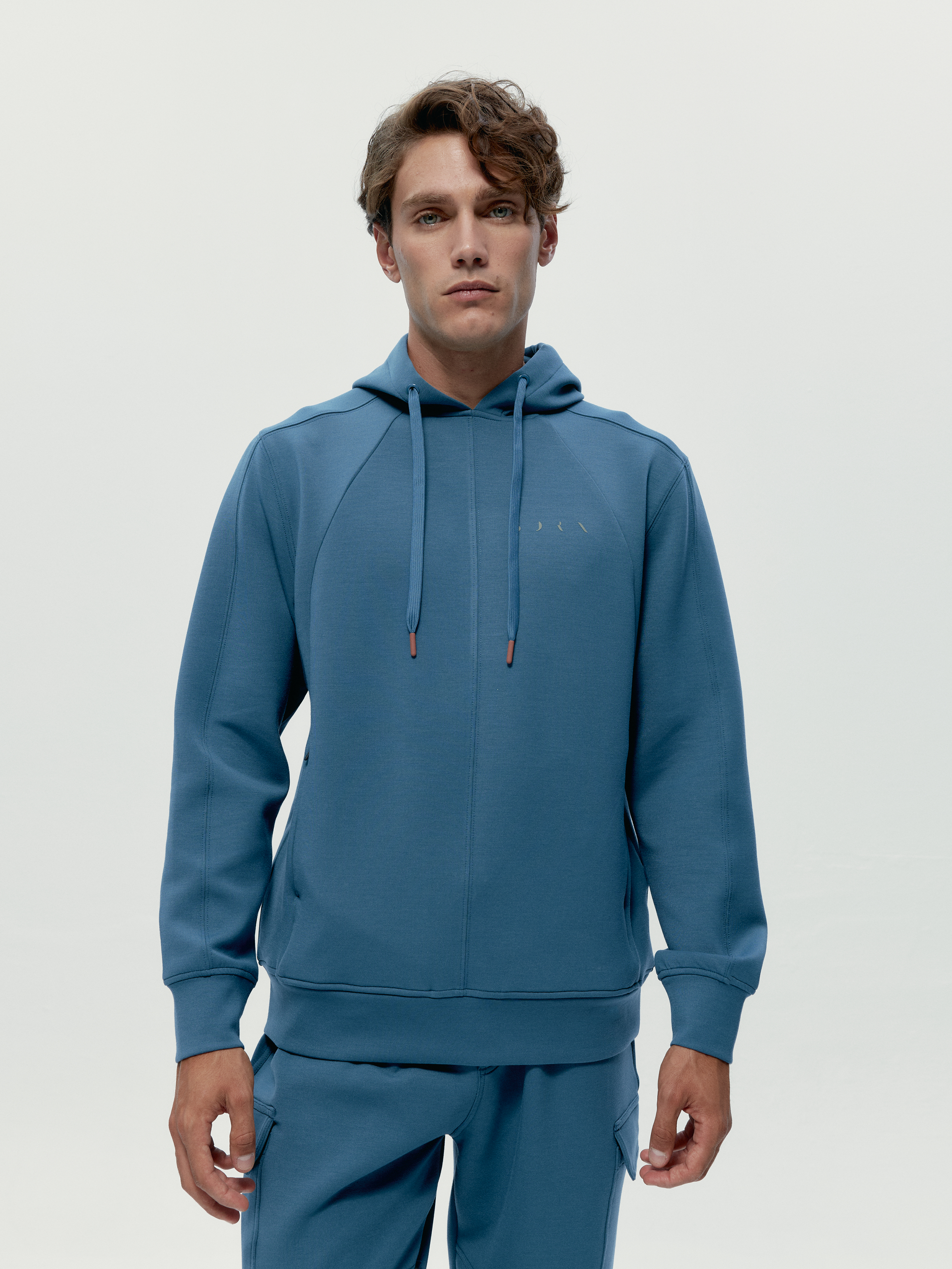 Sweat de sport homme Grau À capuche avec poches fermeture éclair, BORN