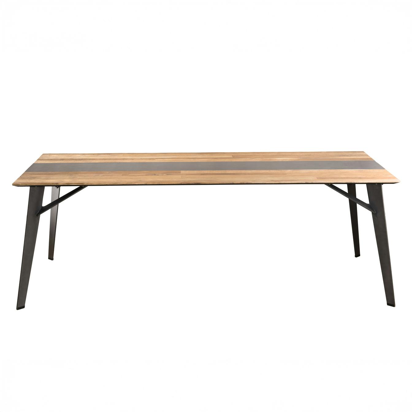 Table à manger industrielle teck recyclé 220 cm PANAMA, PIER IMPORT